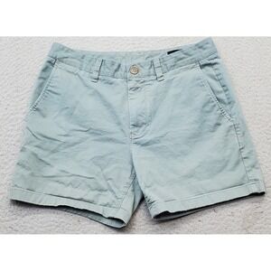 Bonobos Chino Shorts Women's 29 Green Cotton Regular Fit Slash Pockets Low Waist